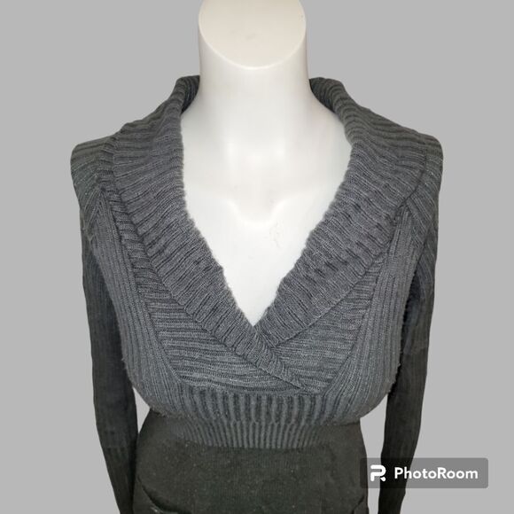 90s Arizona Jean Co Pullover Long Grey Sweater with pockets Large - Picture 2 of 7